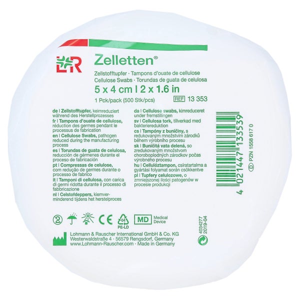 Lohmann & Rauscher Zelletten Rolle steril 5 x 4 cm 500 Stück 500 St