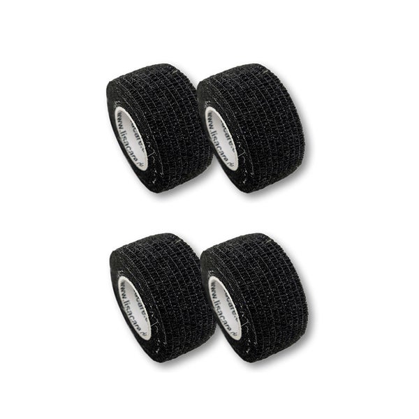 LisaCare Fingerpflaster 2,5cm x 4,5m - 4er Set Schwarz 4 St
