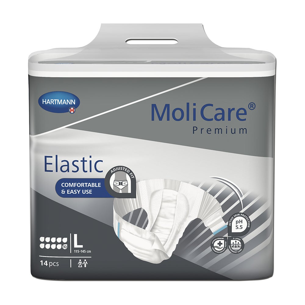 MoliCare Premium Elastic, 10 Tropfen, Gr. L, 115 - 145 cm Hüftumfang 14 St