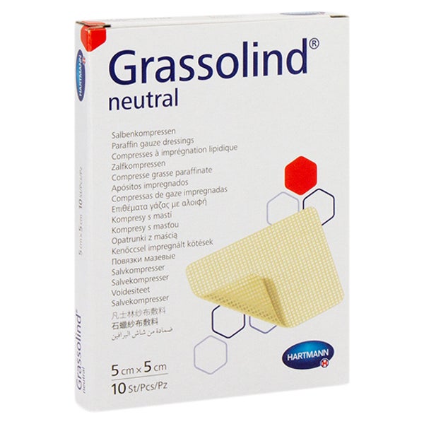 Grassolind Salbenkompressen 5x5 cm steri 10 St