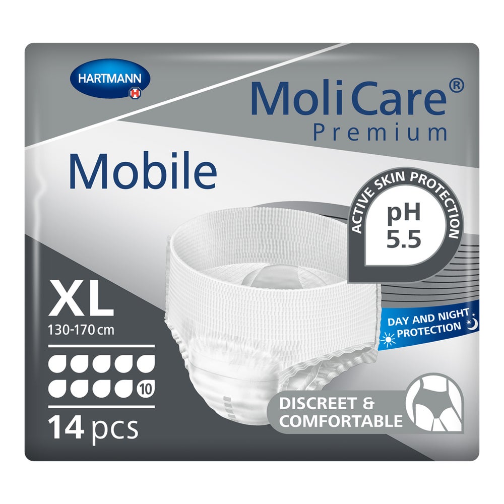 MoliCare Premium Mobile, 10 Tropfen, Gr. XL, 130 - 170 cm Hüftumfang 14 St