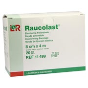 Produktabbildung: Lohmann & Rauscher Raucolast elastische Fixierbinde mit Webkanten, längselastisch - 1 Packung = 20 Stück, Maße: 8 cm x 4 m 20 St