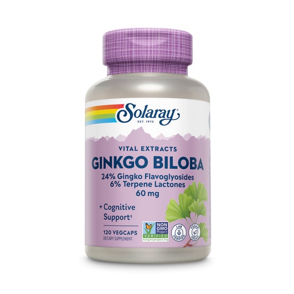 Ginkgo Biloba Extrakt 60 Mg 24% Solaray Kapseln 120 St