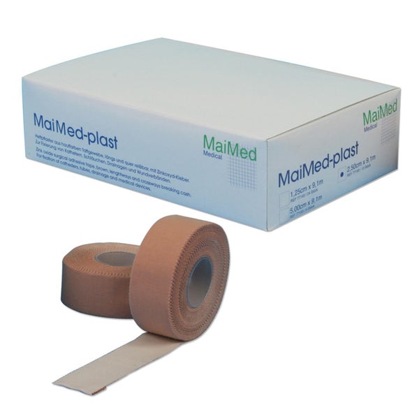 MaiMed Plast Heftpflaster hautfarben - 12 Rollen 2,5 cm x 9,1 m 12 St