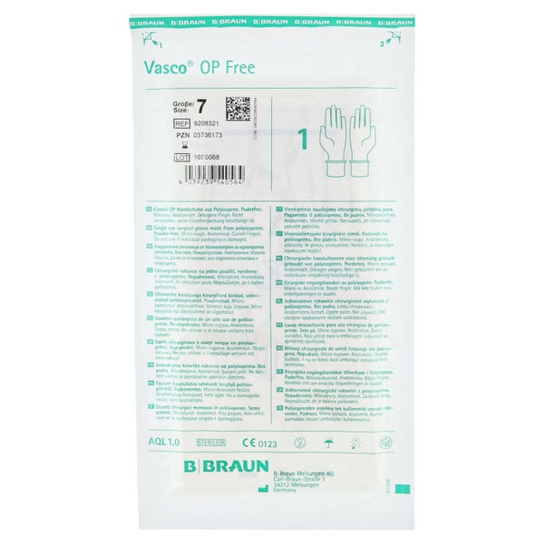 B. Braun Vasco OP Free Einmalhandschuhe Polyisopren naturweiß steril 40 Paar - 7 2 St