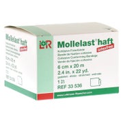 Produktabbildung: Lohmann Rauscher Mollelast haft Kohäsive Fixierbinde Latexfrei 1 Stück - Weiß / 6 cm x 20 m 1 St