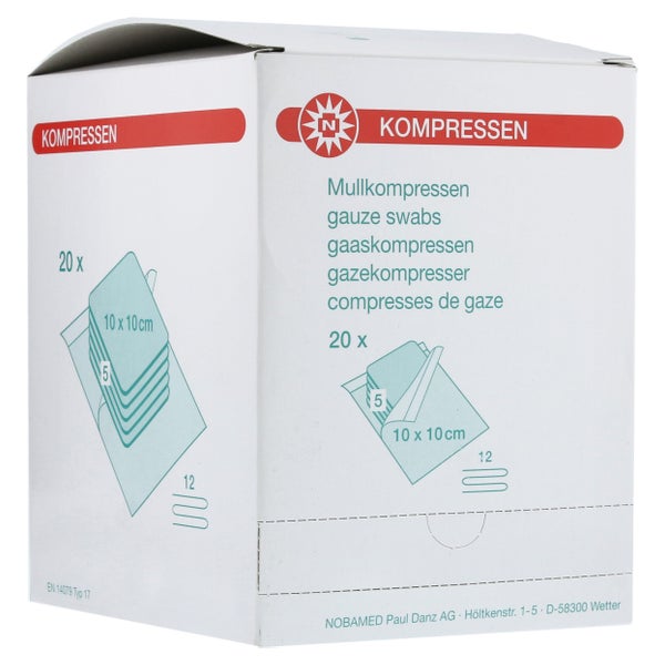 Noba Mullkompressen steril, 12-fach, à 5, 10 x 10 cm 20X5 St