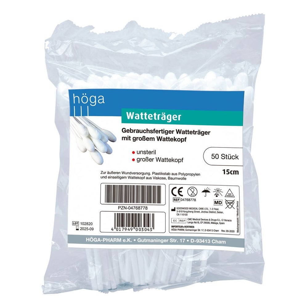 Watteträger 15 cm m.großen Wattekopf 50 St