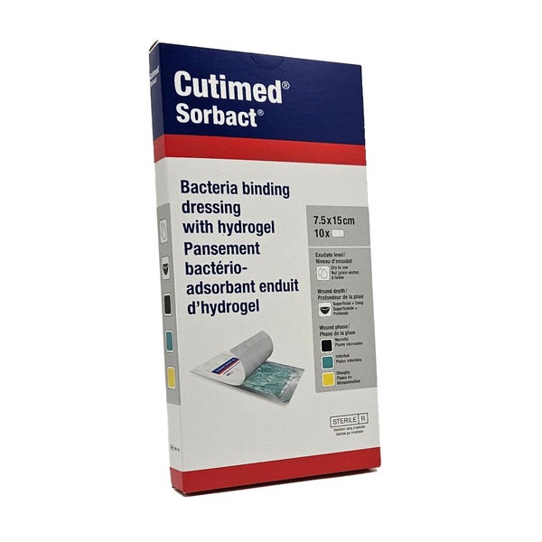 Cutimed Sorbact Gel Kompressen 7,5x15 cm 10 St