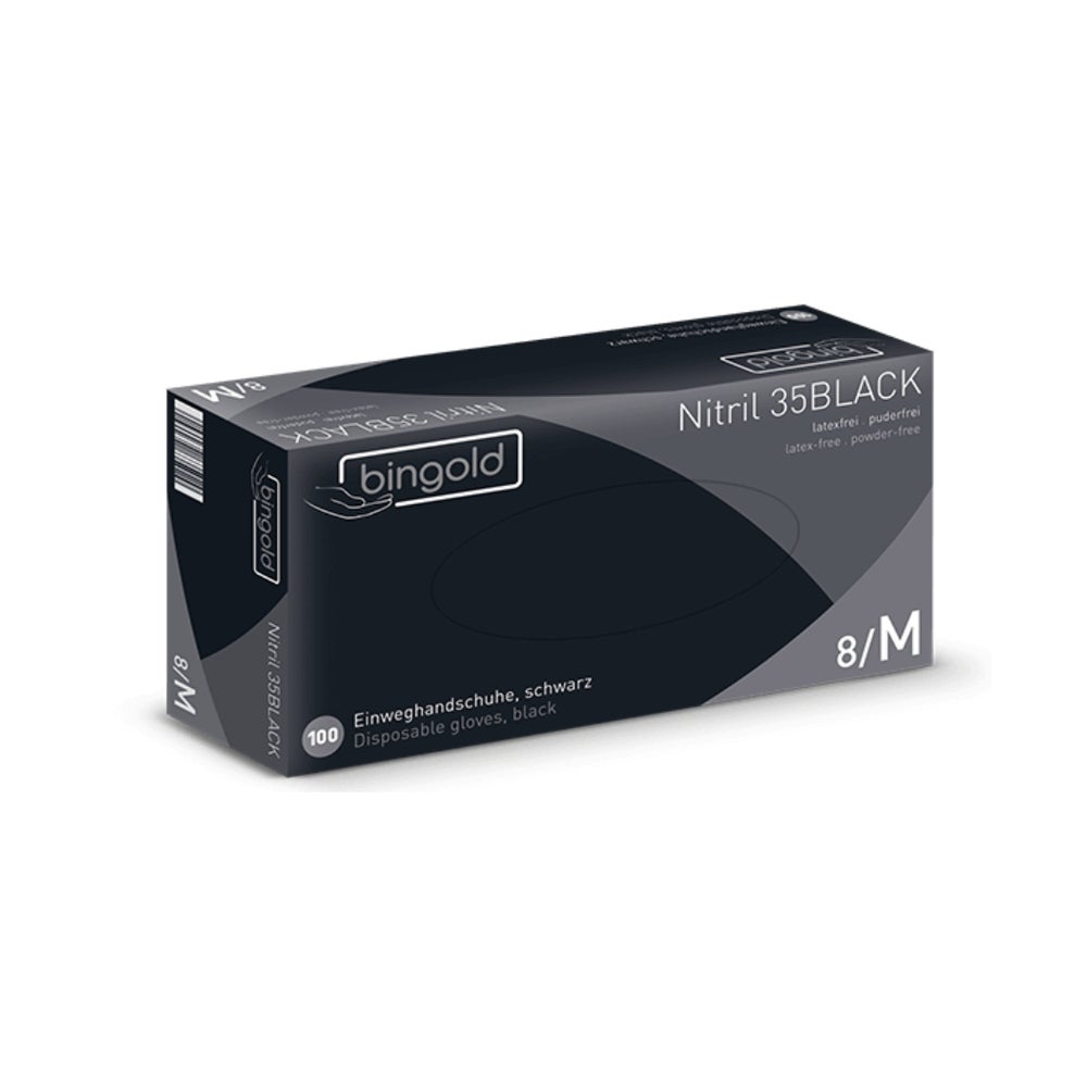 Bingold Nitril 35 BLACK Handschuhe puder 100 St 100 St