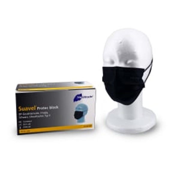 Meditrade medizinische Schutzmaske Typ II Protec Black, 3-lagig - Box = 50 Stück 50 St