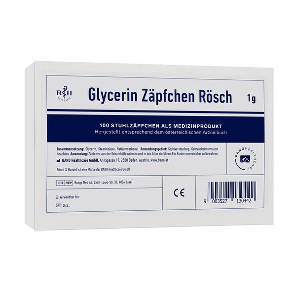 Glycerin Zäpfchen Rösch 1g 100 St