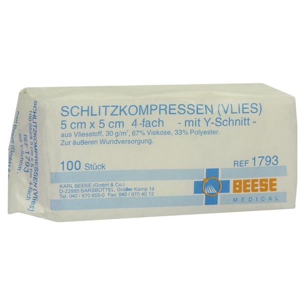 Schlitzkompressen Vlies 5x5 cm unsteril 100 St