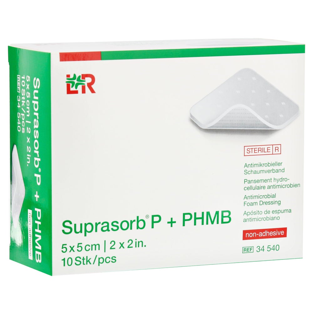 Lohmann & Rauscher Suprasorb P + PHMB anti-mikrobieller Schaumverband - 10 Stück 5 x 5 cm 10 St
