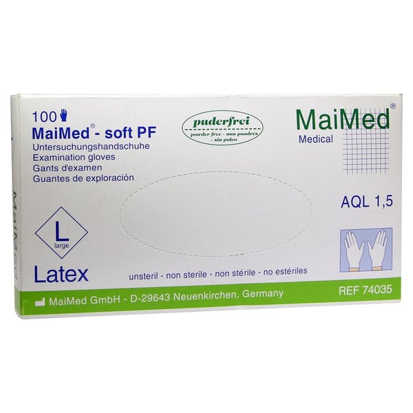 MaiMed soft PF Latex Handschuhe puderfrei - L 100 St