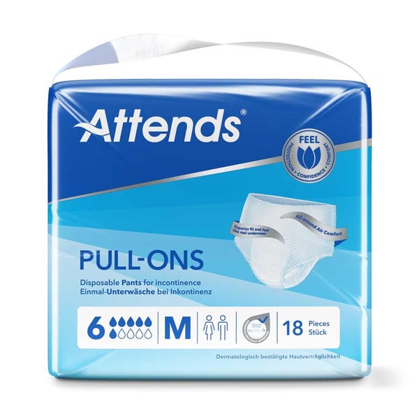 Attends Pull-Ons 6 Medium, 80-110 cm Hüftumfang 4X18 St
