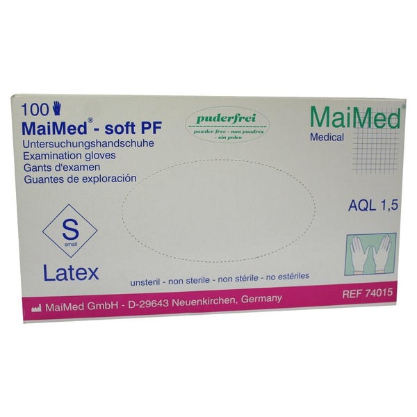 MaiMed soft PF Latex Handschuhe puderfrei - S 100 St