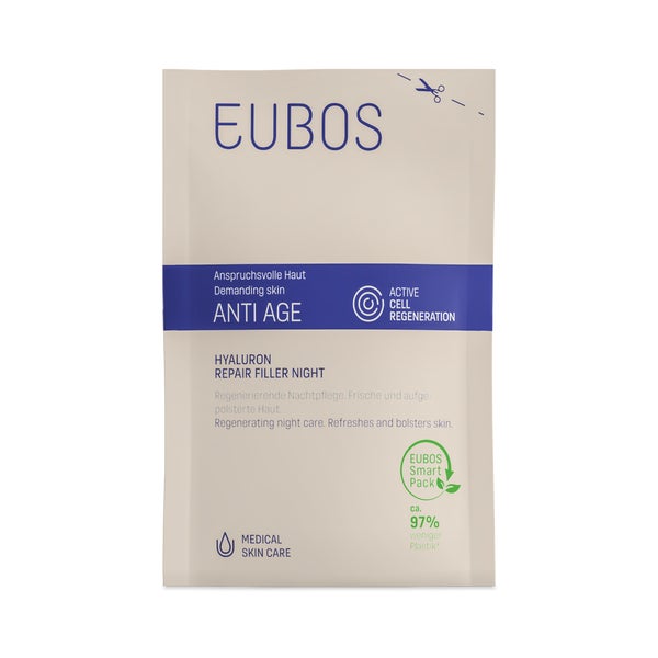 EUBOS Anti Age Hyaluron Repair Filler Night, Nachfüllbeutel 50 ml