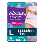 Always Discreet Inkontinenz-Höschen Für Frauen, L, 8 Stück 8 St
