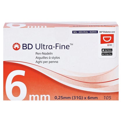 BD Ultra-fine Pen-nadeln 6 mm 31 G 0,25 105 St, 105 St online 