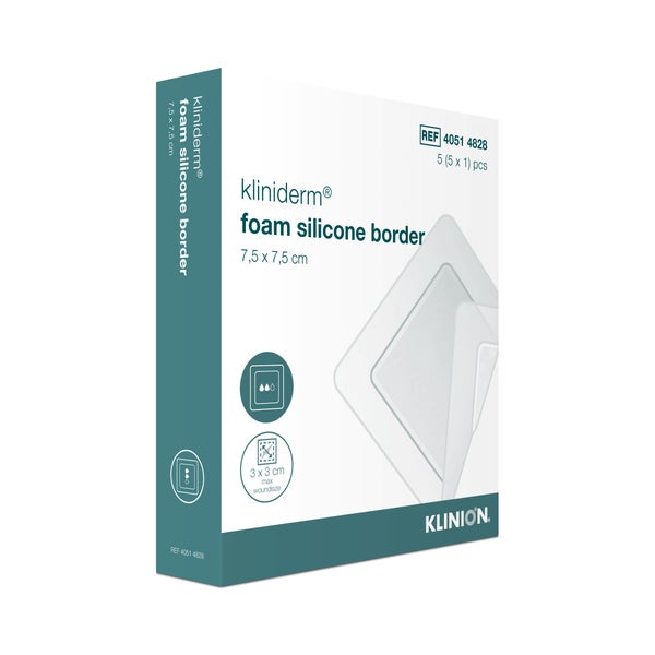 Kliniderm foam Silicone Border 7,5x7,5 c 5 St