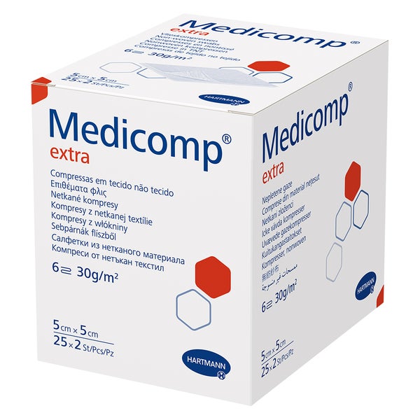 Medicomp Extra Vlieskomp.steril 5x5 cm 6 25X2 St