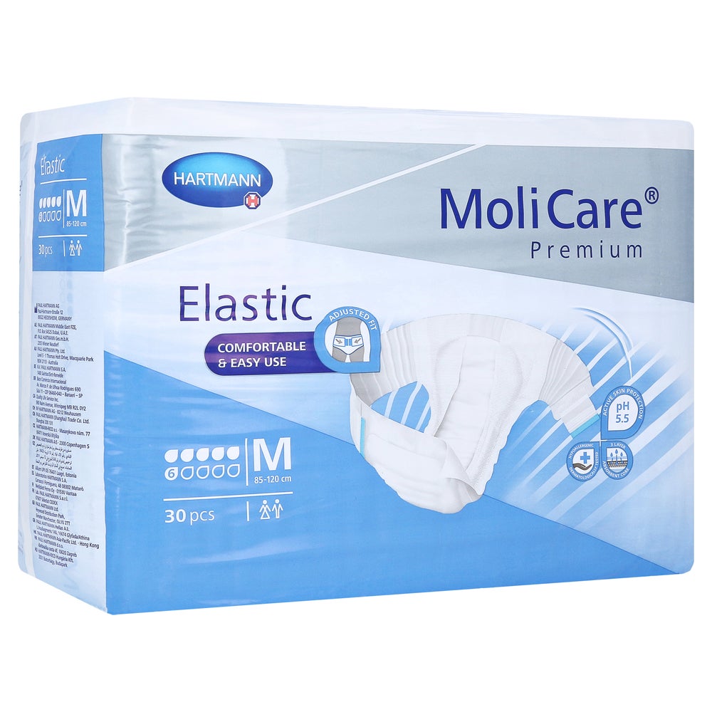 MoliCare Premium Elastic, 6 Tropfen, Gr. M, 85 - 120 cm Hüftumfang 30 St