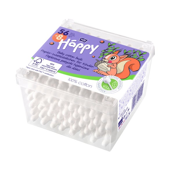 Bella Baby Happy Sicherheits-wattestäbch Papiersch 64 St