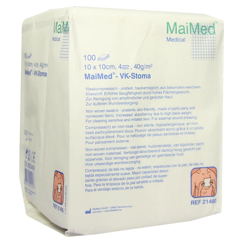 MaiMed Stoma Vliesstoffkompressen 4-lagig 100 St