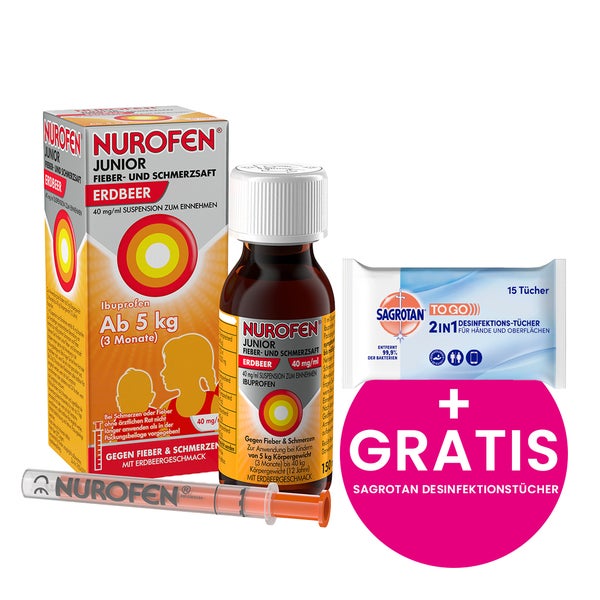 Nurofen Junior Fieber- & Schmerzsaft Erdbeer 150 ml