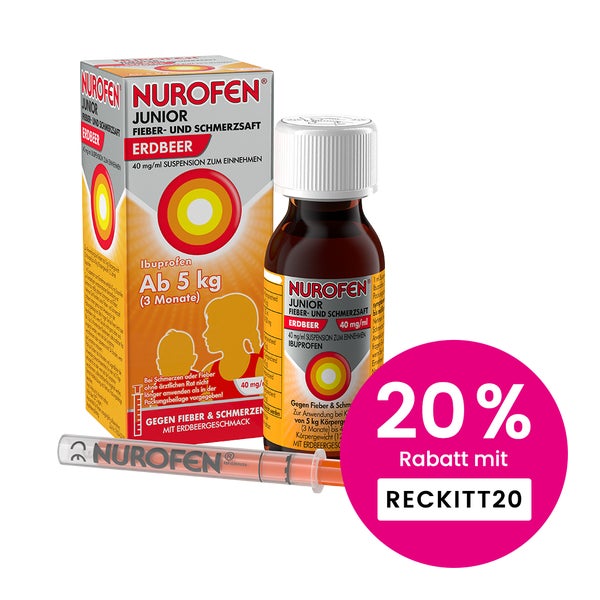 Nurofen Junior Fieber- & Schmerzsaft Erdbeer 150 ml
