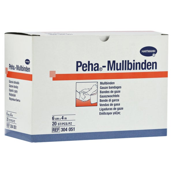 Hartmann Peha Mullbinden Fixierbinde 20 Stück - 4 m x 6 cm 20 St