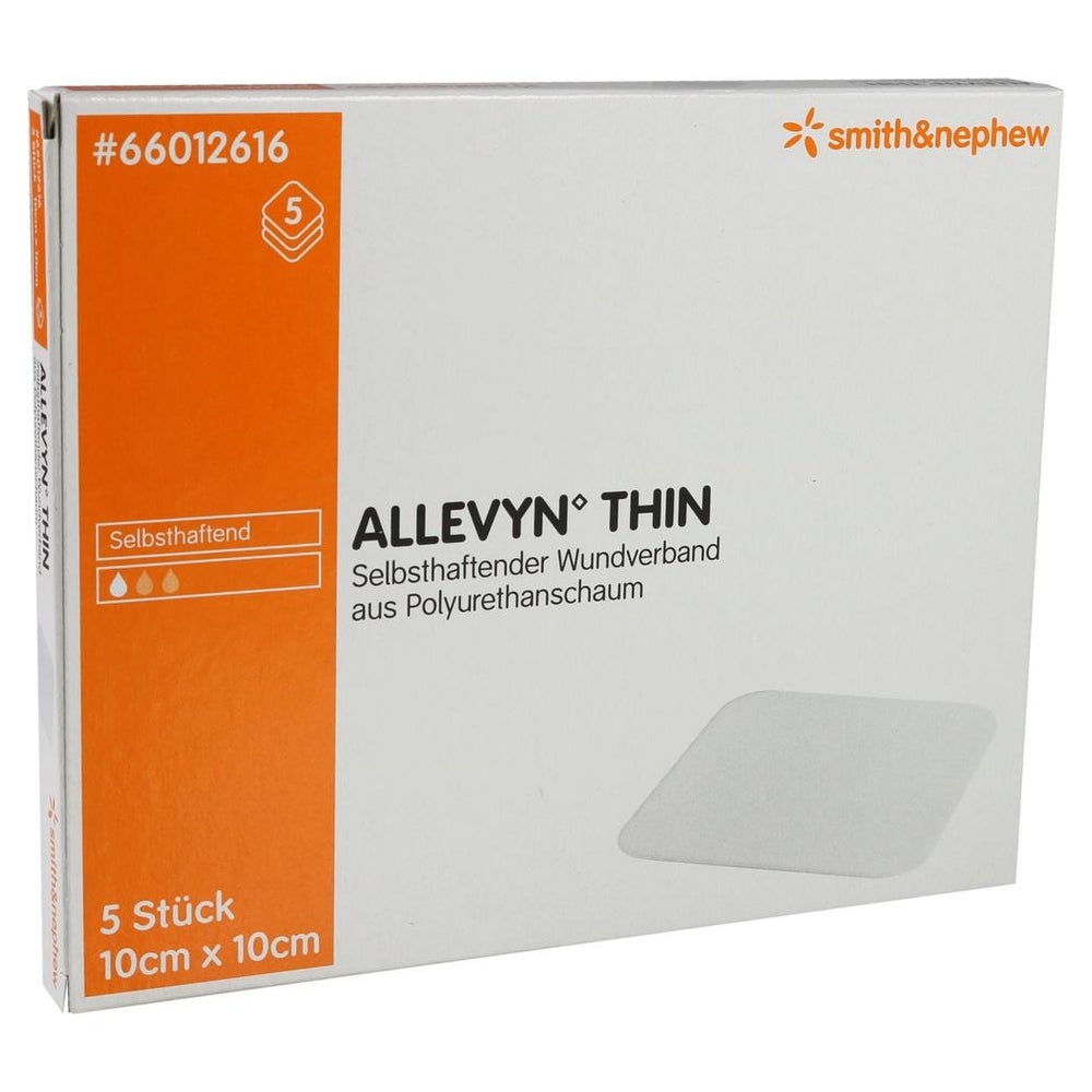Allevyn Thin 10x10 cm dünne Wundauflage 5 St