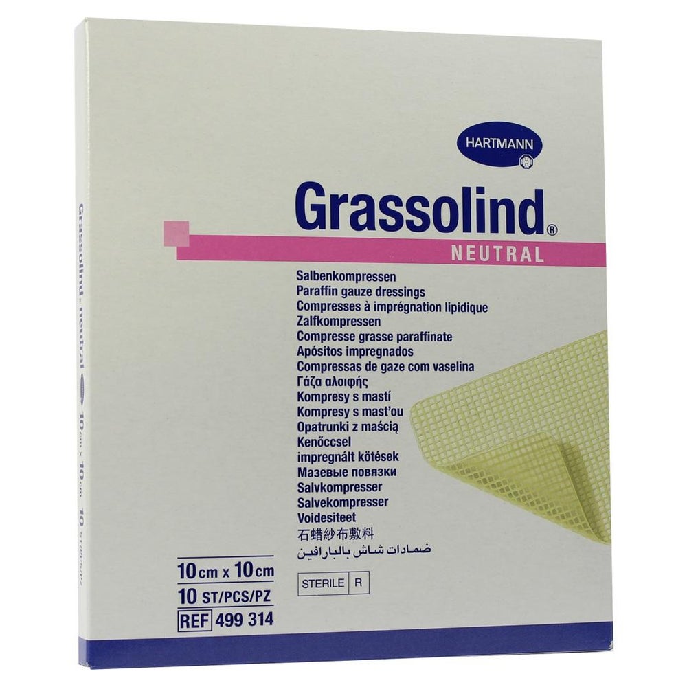 Grassolind Salbenkompressen 10x10 cm ste 10 St