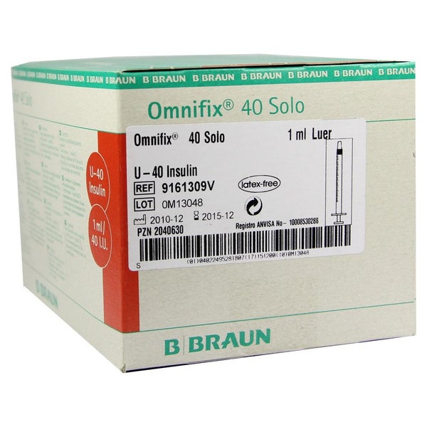 B.Braun Omnifix 40 Solo Insulinspritzen 1 ml U-40 (100 Stck.) 100X1 ml