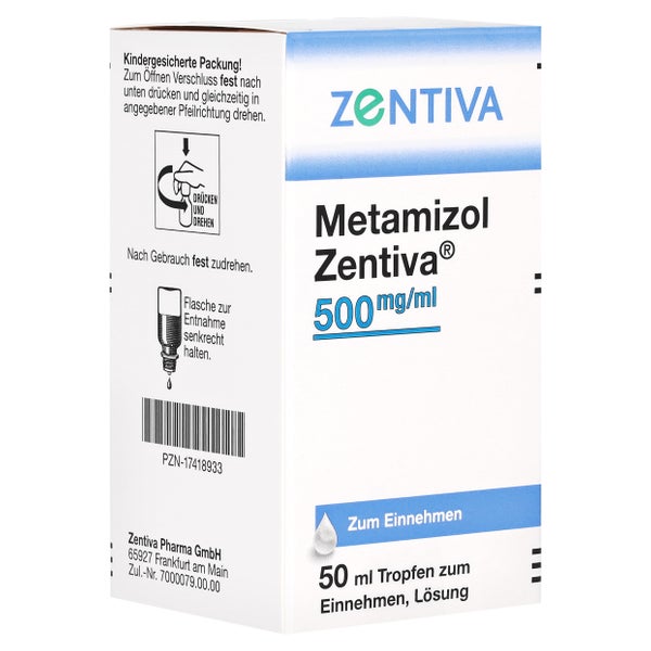 METAMIZOL Zentiva 500 mg/ml Tropf.z.Einnehmen Lsg. 50 ml