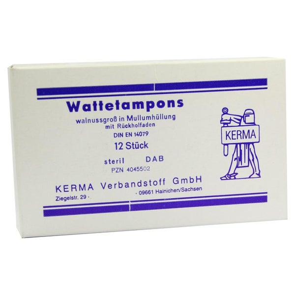 Wattetampons Steril Walnussgroß m.Mullum 12 St
