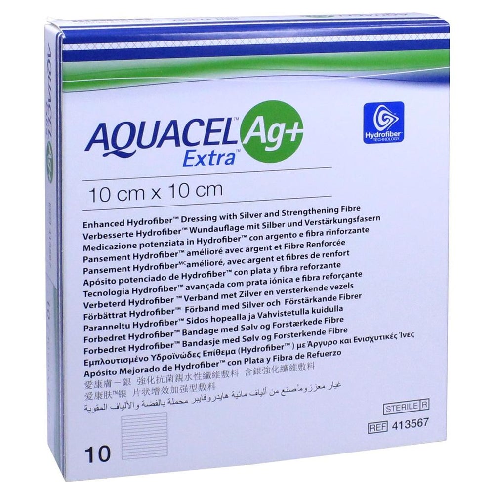 Aquacel Ag+ Extra 10x10 cm Kompressen 10 St
