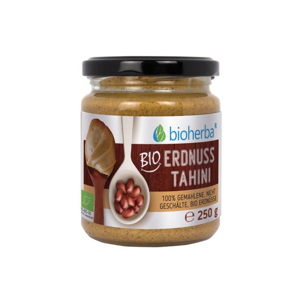 Bioherba Bio Erdnuss Tahini 100 % gemahlene  nicht Geschälte 250 g
