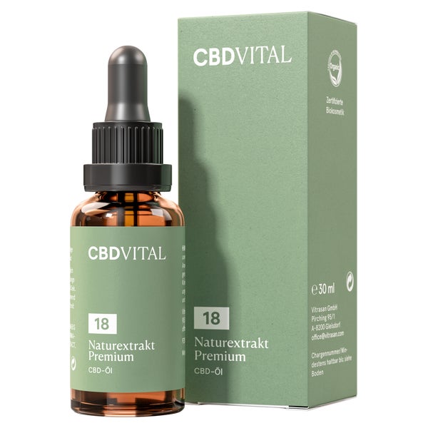 CBD VITAL Bio CBD 18% Naturextrakt Premium Hanftropfen 30 ml