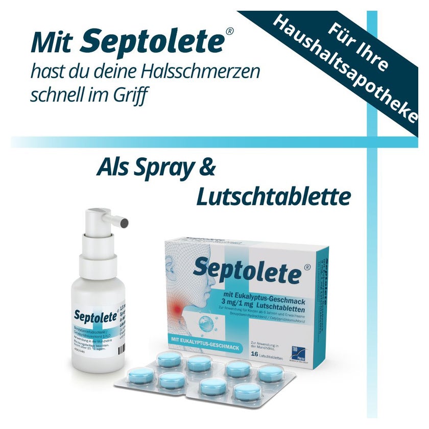 Septolete mit Eukalyptus-geschmack 3mg/1 16 St