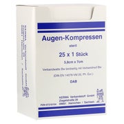 Produktabbildung: Augenkompressen 5,8x7 cm steril 25X1 St