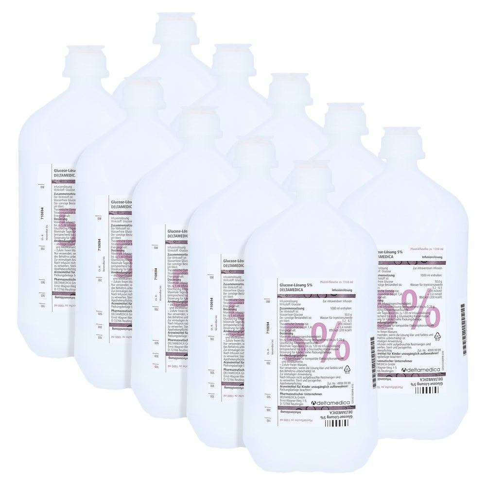 Glucose 5% Deltamedica Infusionslösung P 10X1000 ml
