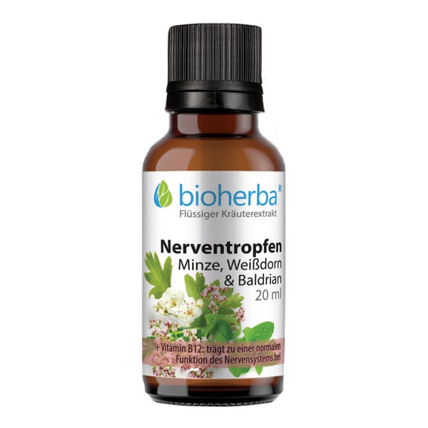 Nerventropfen Minze Weißdorn & Baldrian 20 ml