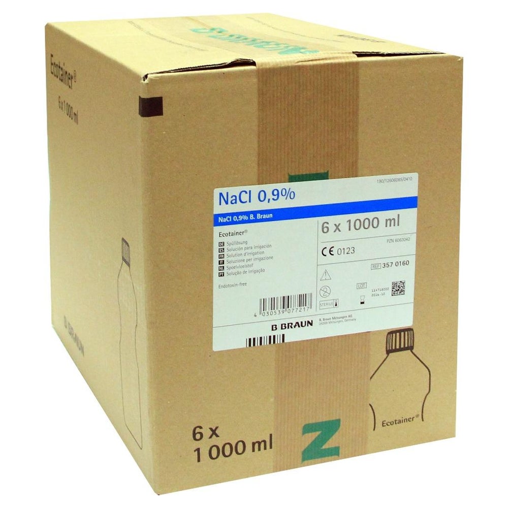 Kochsalzlösung 0,9% B. Braun Spüllösung Ecotainer 6X1000 ml