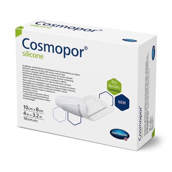 Cosmopor silicone Wundschnellverband 10 x 8 cm 10 St