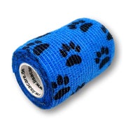 Produktabbildung: LisaCare selbsthaftende Bandage - Pfote Blau - 7,5cm x 4,5m 1 St