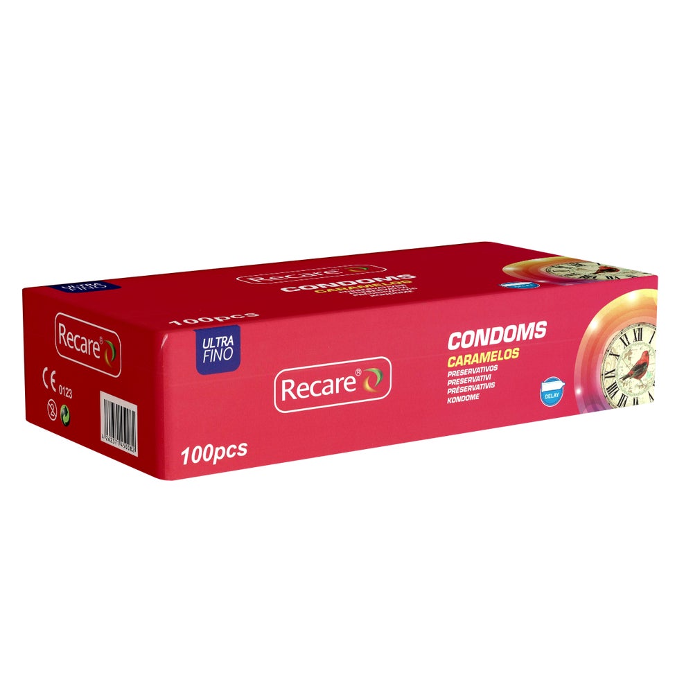Recare Caramelos, Kondome Eugenol, Karamell Kondome, längere (100 Kondome) 100 St