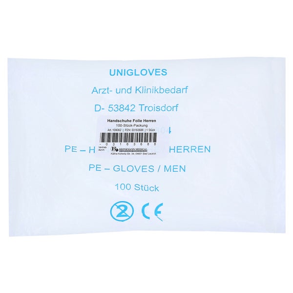 Handschuhe Folie Männer m.langer Stulpe 100 St
