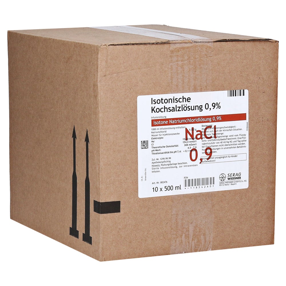 Isotonische Kochsalzlösung 0,9% Plastik 10X500 ml